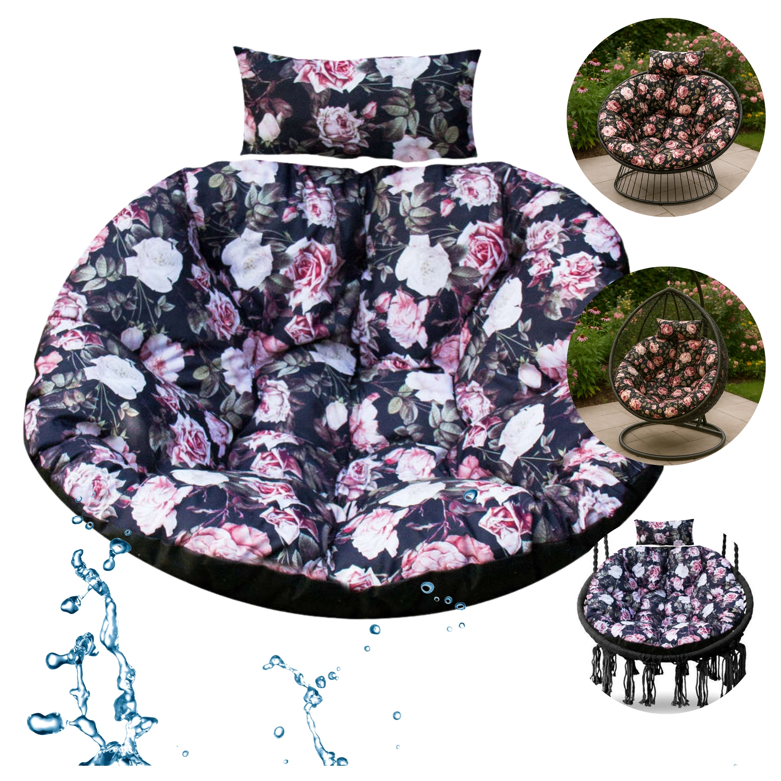 Polštář na houpačku závěsné křeslo provázkové Kokon zahradní Voděodolný Bonus