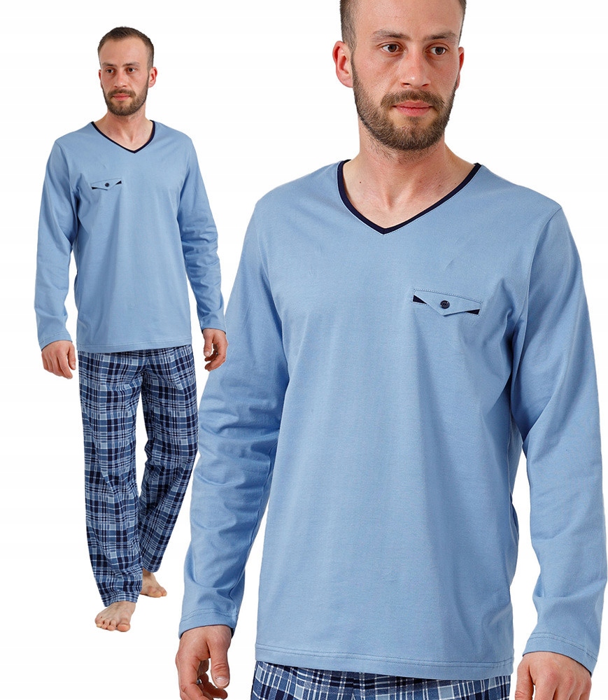 

Elegancka piżama męska krata M-Max Leon nieb XXL