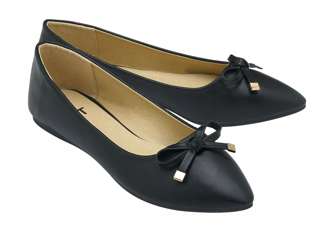 

Buty Baleriny Damskie lekkie kokarda Czarne *37 U