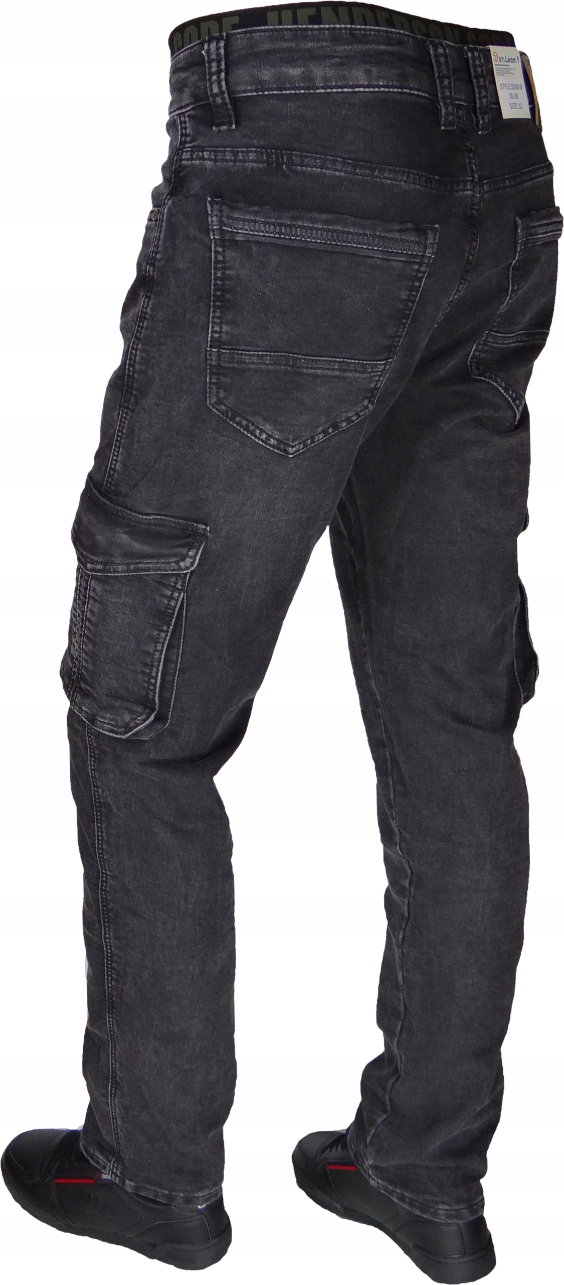 Spodnie Bojówki ST 37 CZARNE Zdekatyzowane Elast. Kieszenie Różne Rozmiary Cechy dodatkowe brak