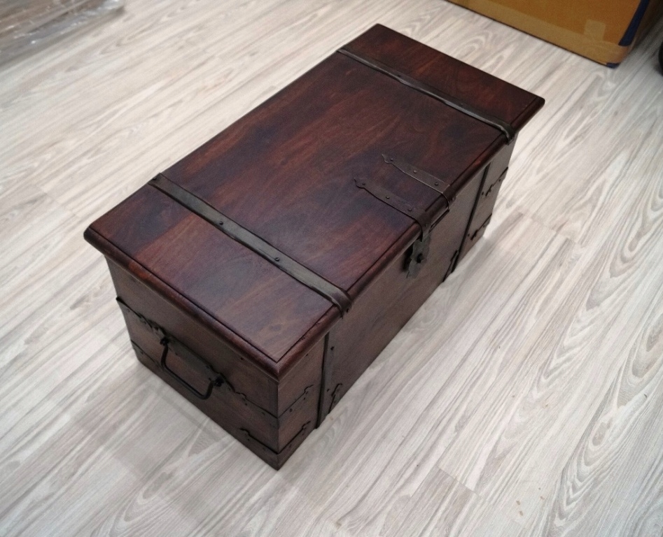 drewniany indyjski kufer rustykalna kolonialna skrzynia ława z palisandru Marka Art-Pol