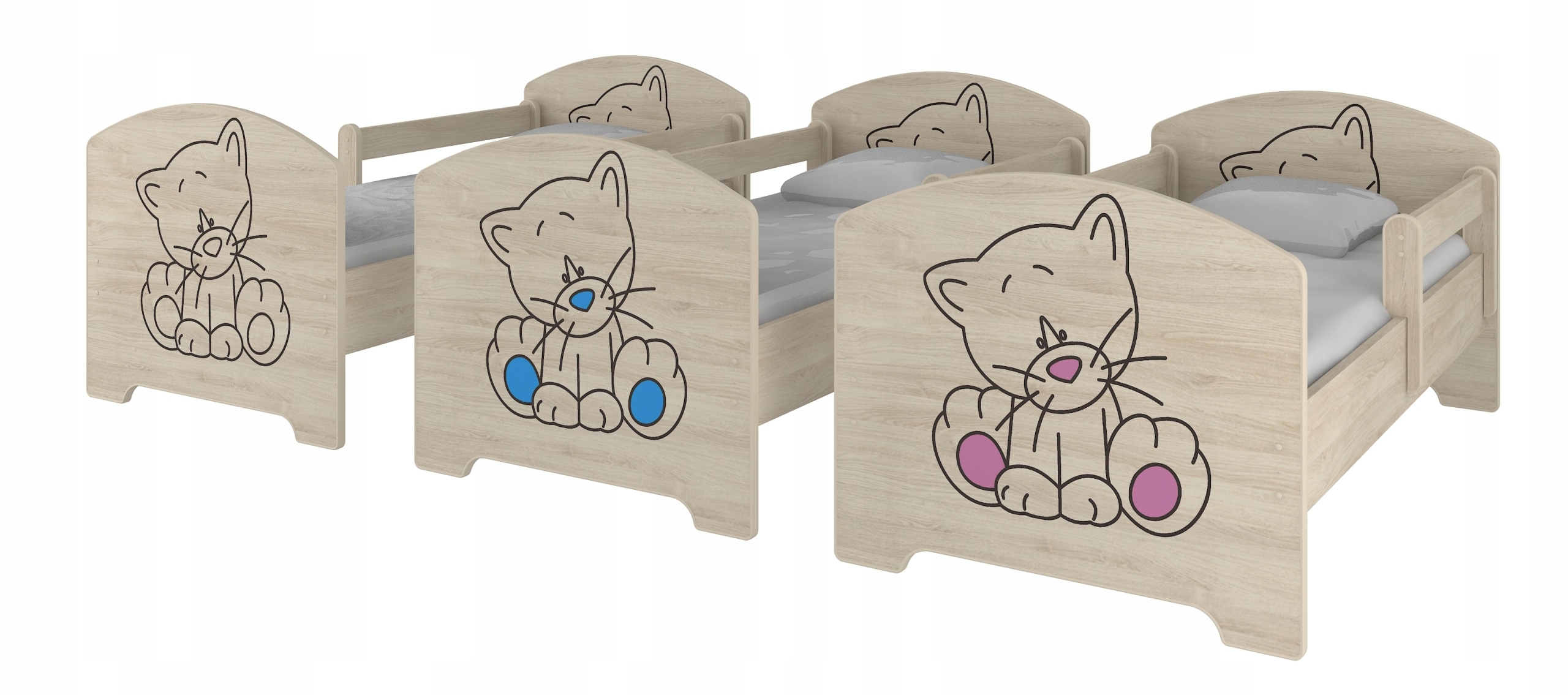 Gyerekágy gyerekeknek OSKAR BABY BOO 140X70 minták Szín fehér
