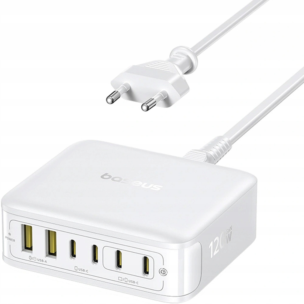 Nabíjecí stanice, stolní nabíječka Baseus 120W 4x Usb-c 2x Usb-a Pd Qc Pps