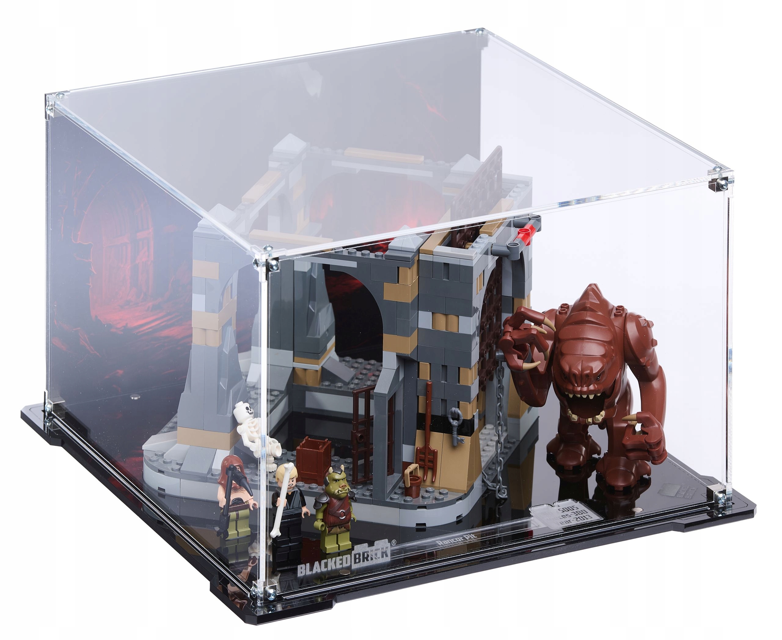 Vitrína s pozadím Blacked Brick pre Lego 75005 Star Wars Rancor Pit