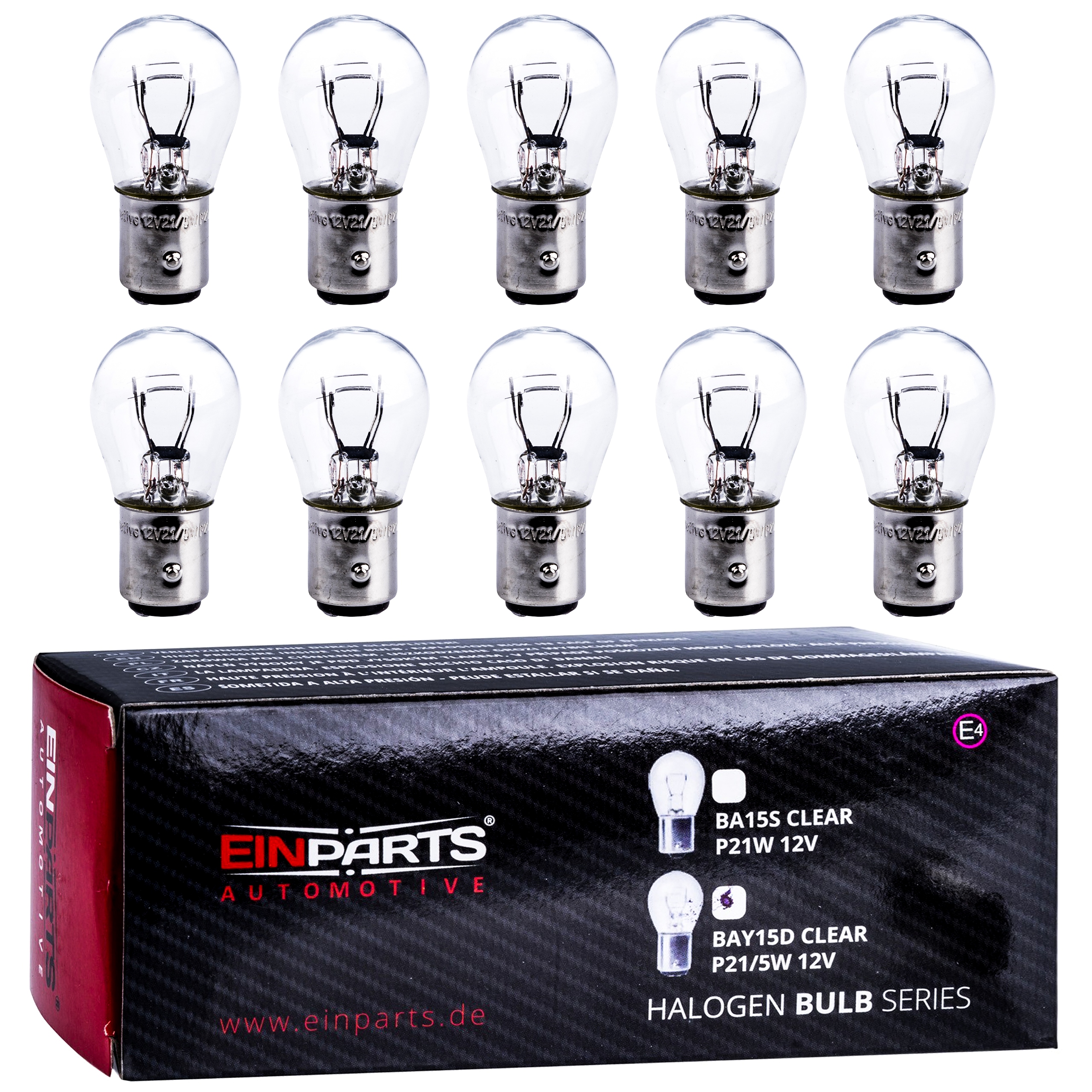 10 Sztuk Żarówki Halogenowe P21/5W 12V 21/5W BA15S 3000K