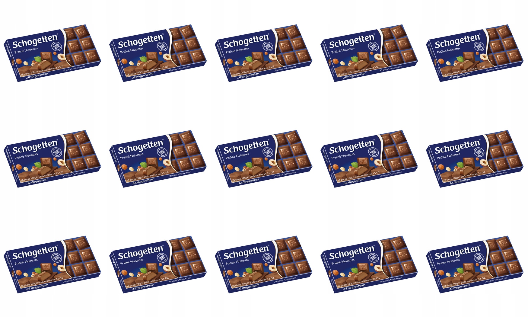 15x 100g Schogetten Czekolada Praline Noisettes Orzechowa Karton