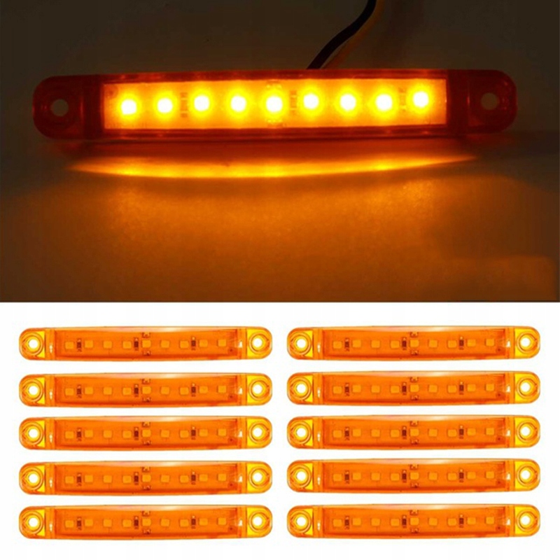 10 SZT LAMPKI ŚWIATŁO OBRYSOWE OBRYSÓWKI 9 LED Kolor czerwony