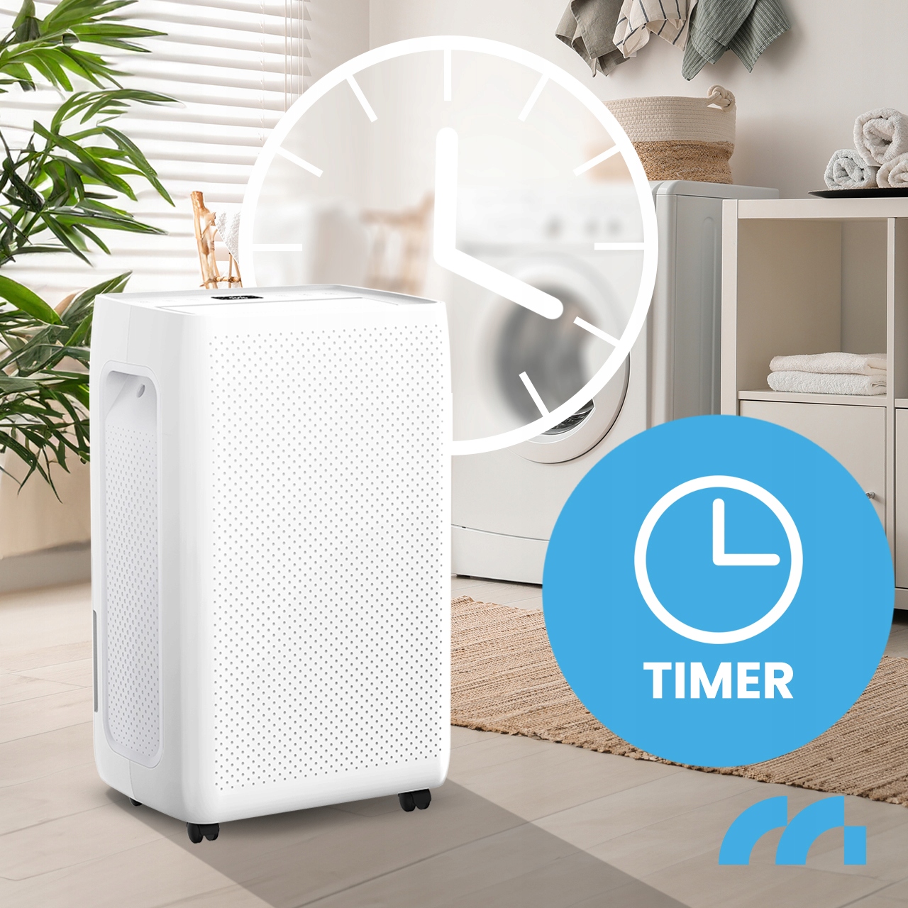 OSUSZACZ POWIETRZA POCHŁANIACZ WILGOCI CICHY WYDAJNY WiFi TIMER 20L/24H Komunikacja dotykowy panel sterowania lampka kontrolna wskaźnik poziomu wody wyświetlacz