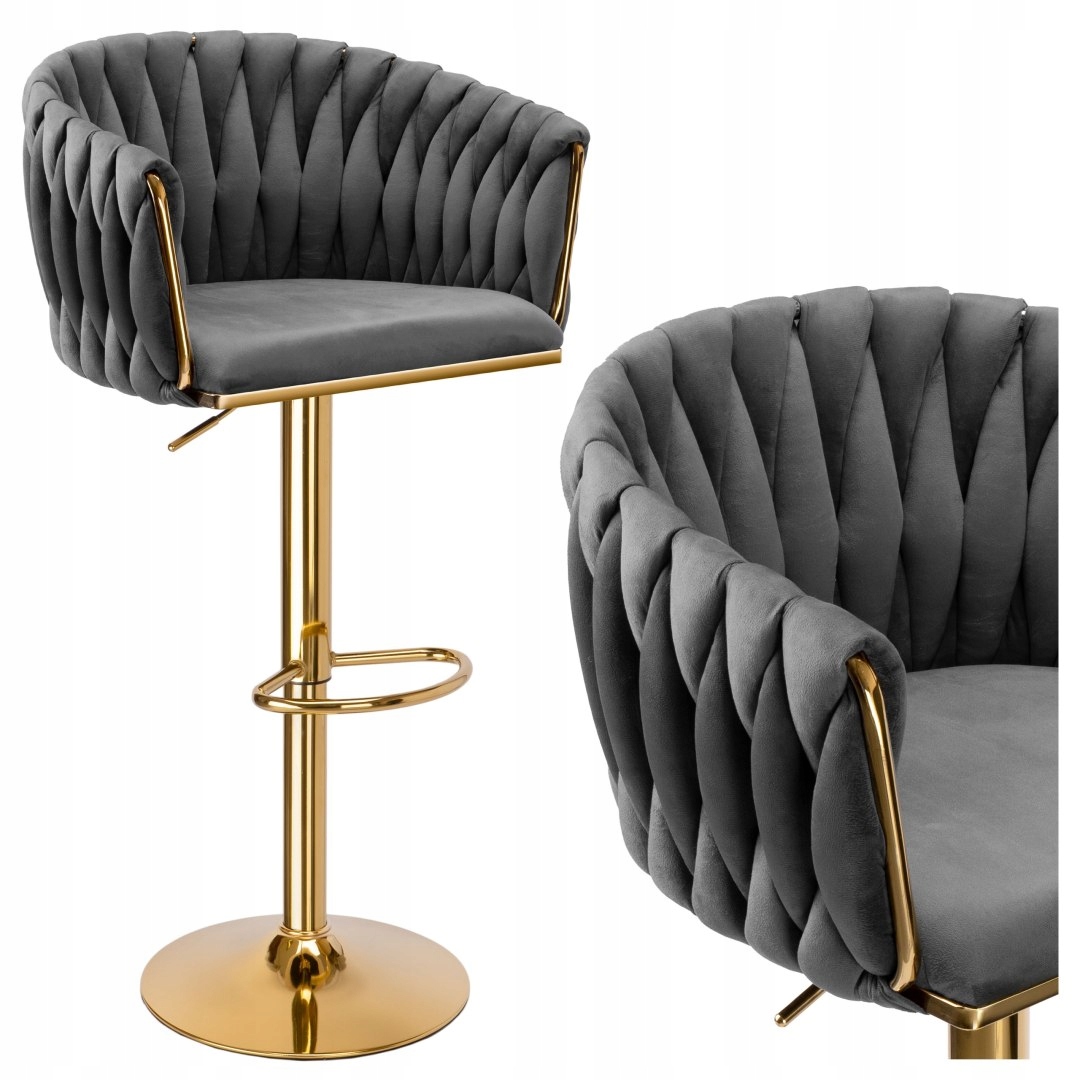 Barová židle Cofton Gold, grafitový velur Velvet