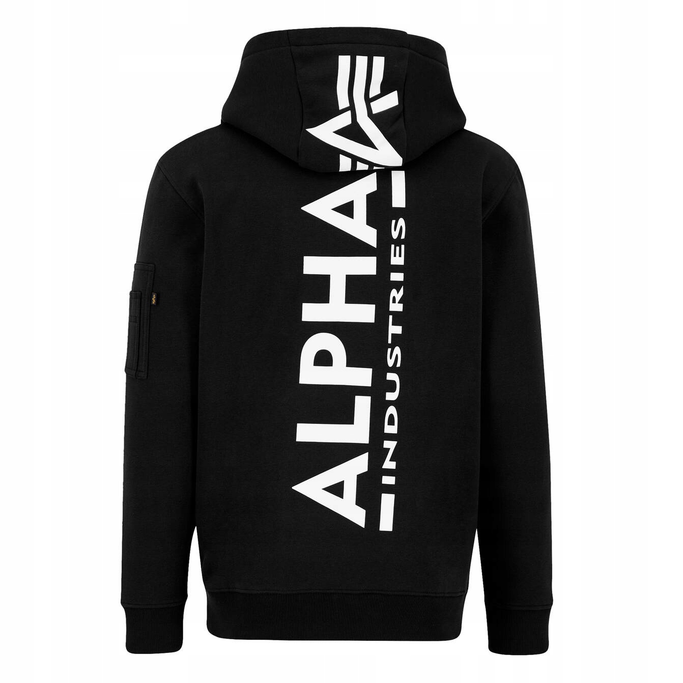 Pánska mikina s kapucňou klokanka čierna Alpha Industries 178318-03 TEPLÁ