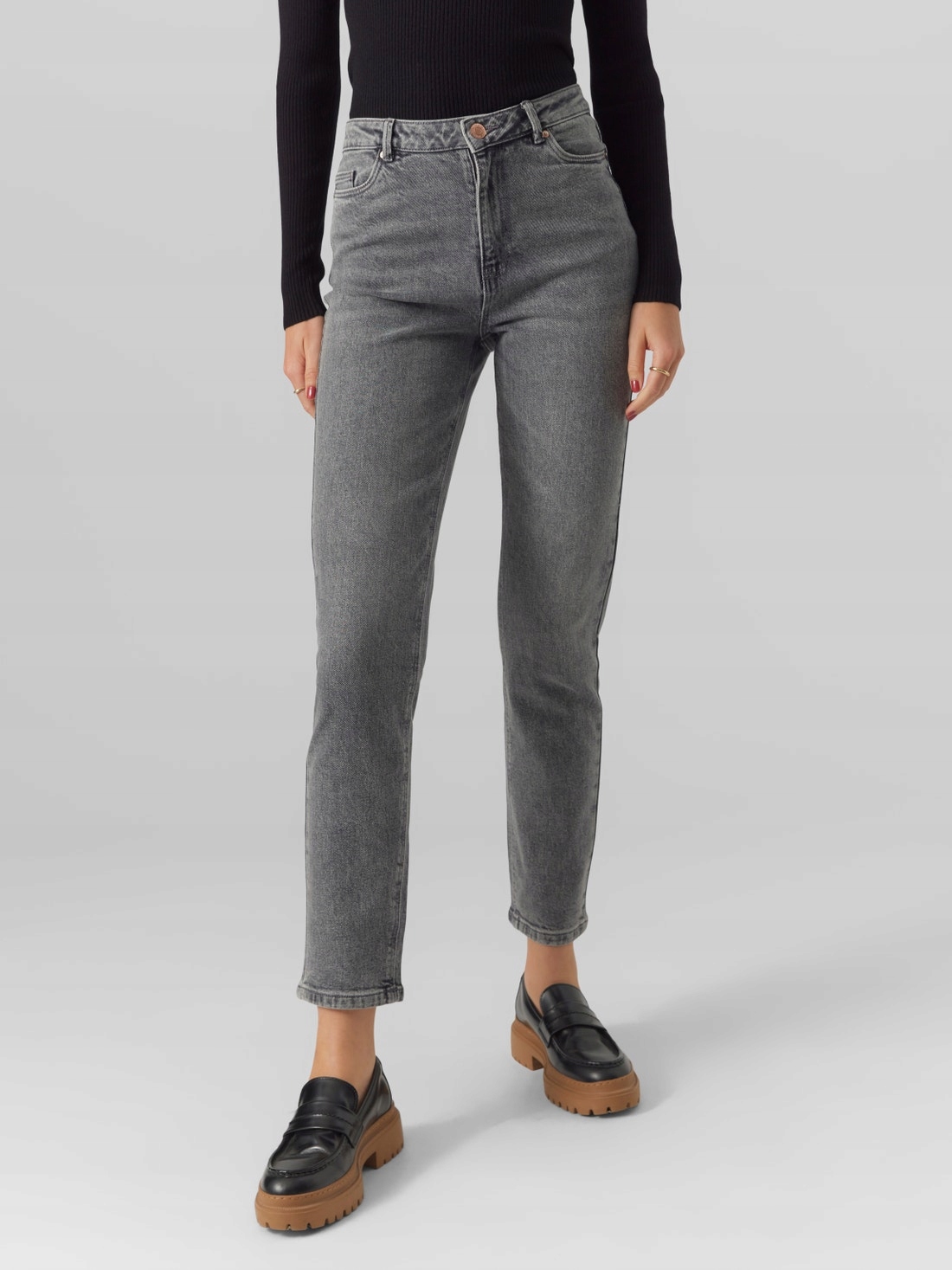 Vero Módní Dámské Džínové Kalhoty Šedé Mom Jeans 28/30 7AA