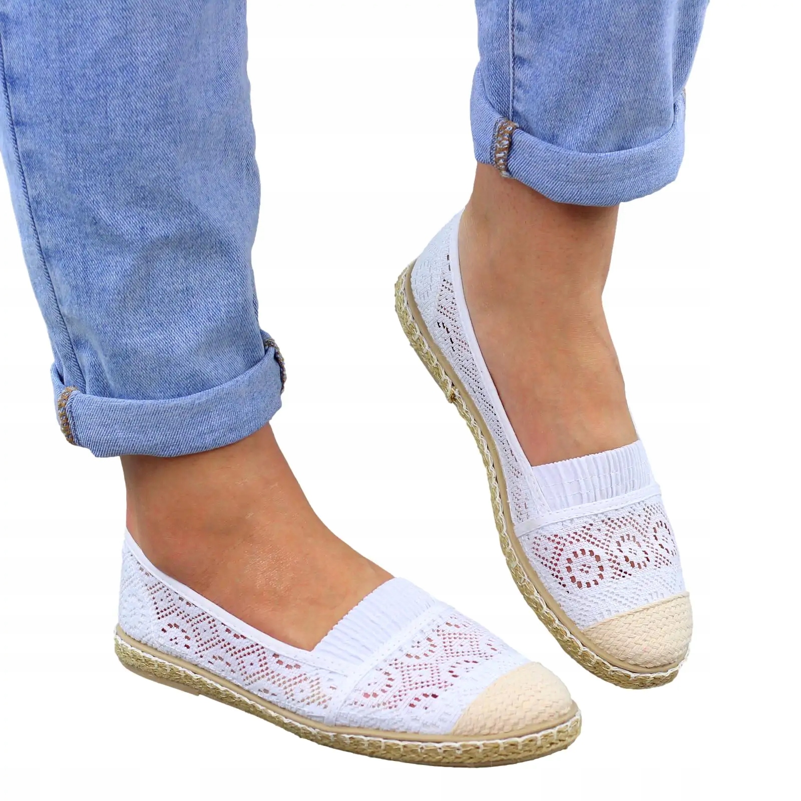 

Buty Koronkowe Tenisówki Espadryle Damskie Gumka