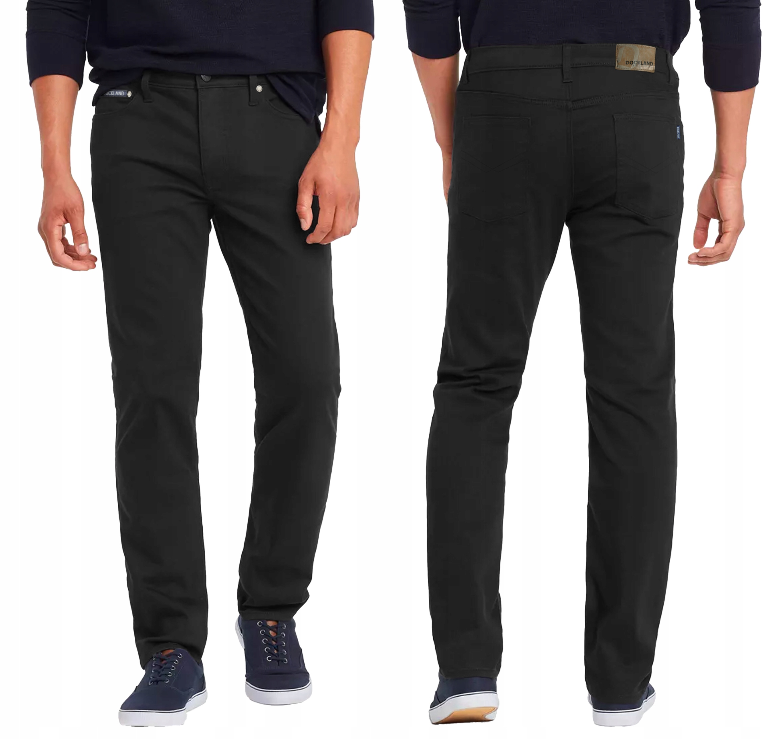 Czarne Jeansy Spodnie Męskie Texasy Dżinsy z Prostą Nogawką Jeans 21768 W37