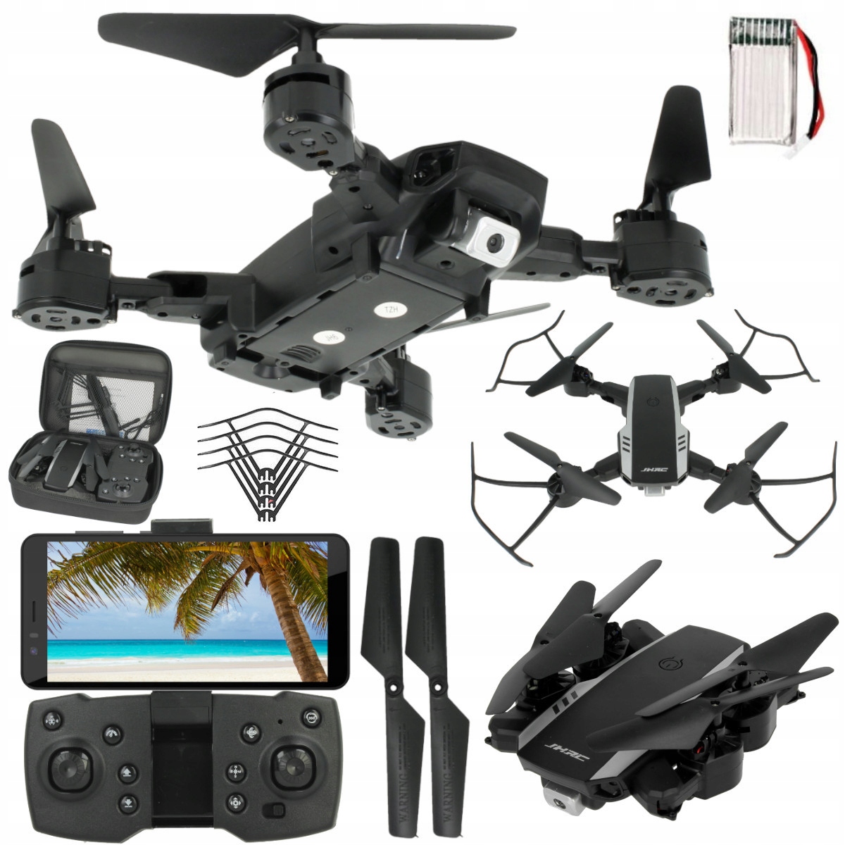 Dron D19HW Skládací s Wi-fi Kamerou Vznášení Živý Náhled 15 Min Dosah 100 m