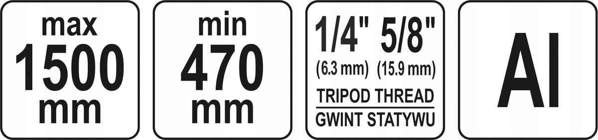 STATYW ALUMINIOWY 47-150 cm 5/8" Yato Rodzaj blokady śruby
