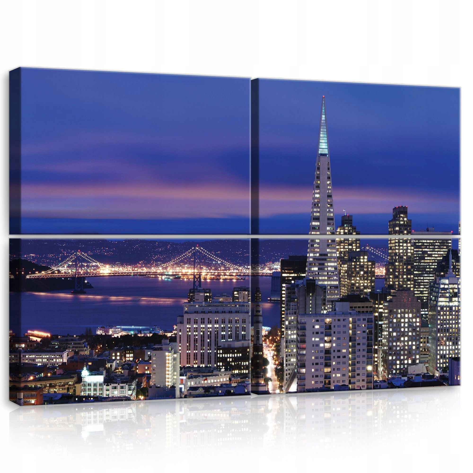 Obraz 120x80 Mestská krajina nočné mesto San Francisco mrakodrapy most