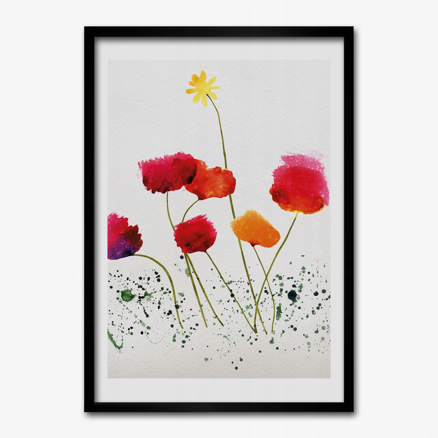 Obraz v ráme na stenu Kvety akvarel 70x100 cm