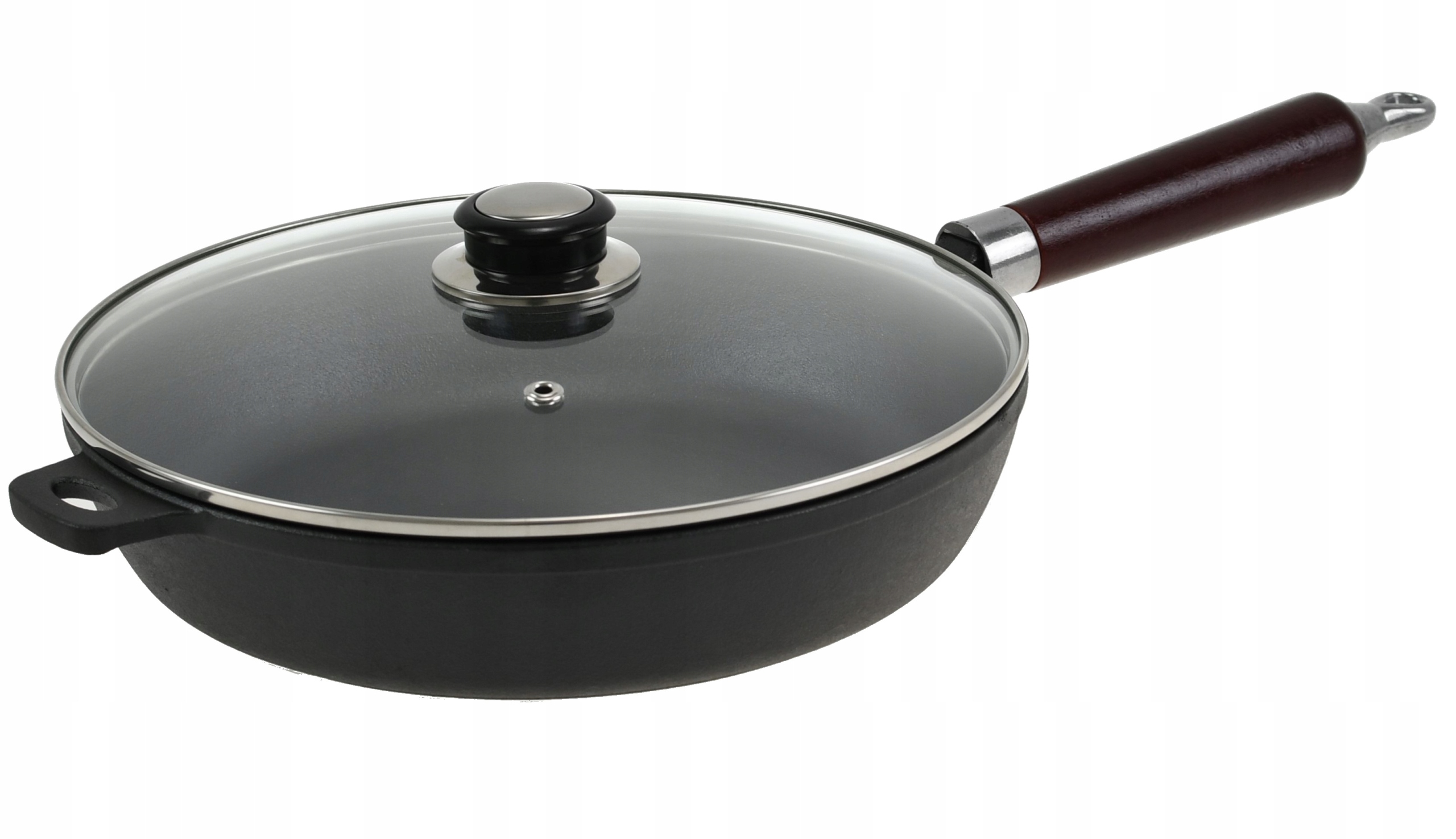 

Patelnia Ciężka Żeliwna 30 cm Pokrywa Indukcja Gaz