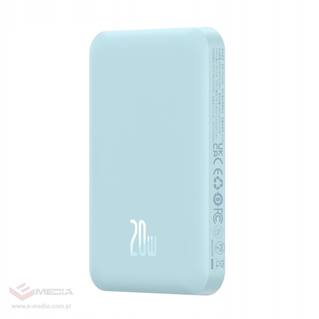Mini powerbanka Baseus 5000 mAh 20 W kabel Usb-c (20 V/3 A) modrá