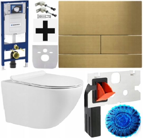 Wc rošt Geberit Duofix UP320 miska doska tlačidlo Stal T2 10 zlatý Fresh