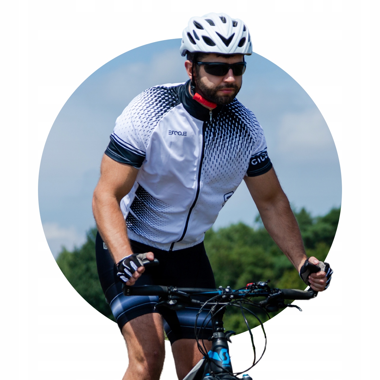 Koszulka rowerowa z krótkim rękawem biała męska damska PRZEWIEWNA polska XL Marka Ercole