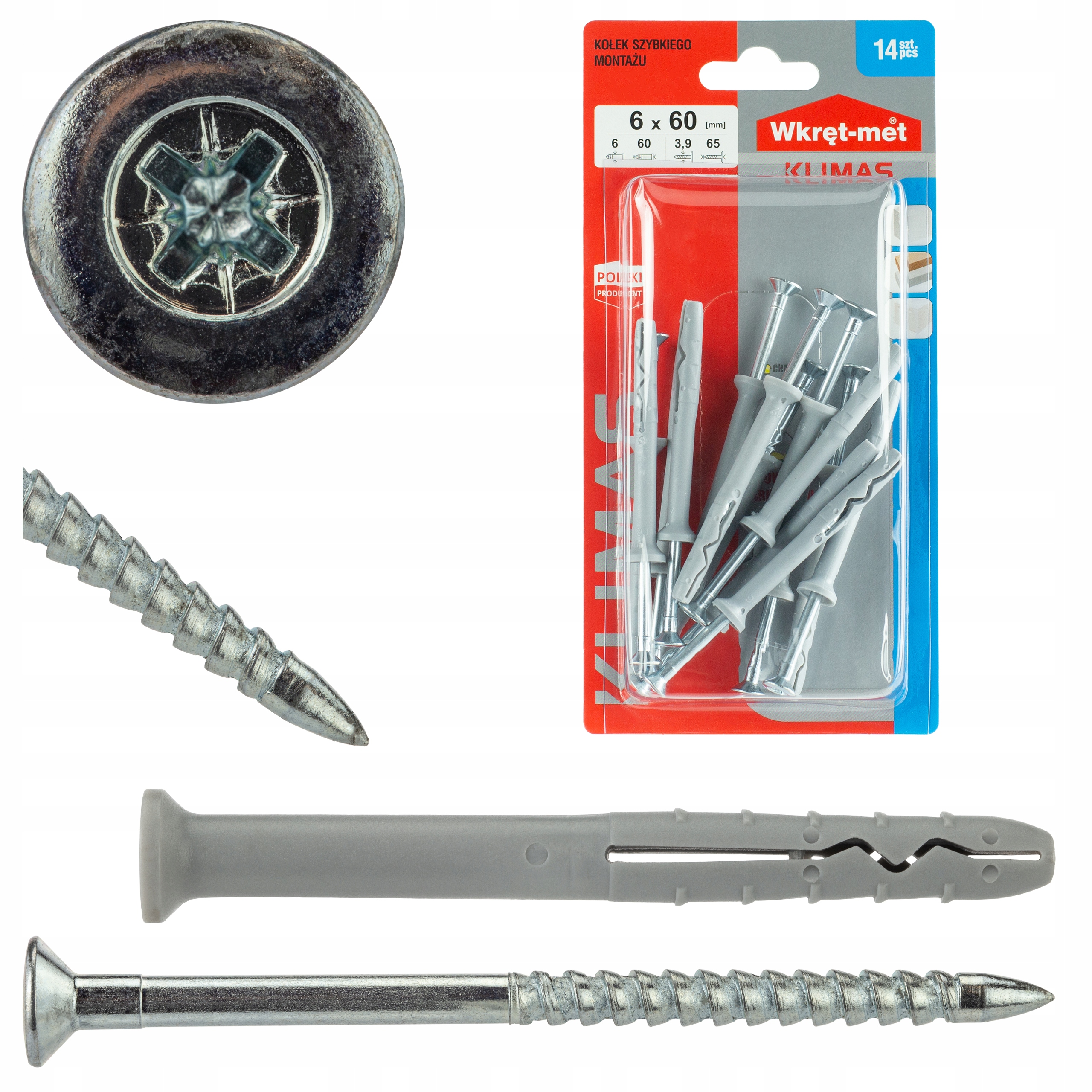 

Kołki Szybkiego Montażu Rozporowe Sm 6x60 14szt