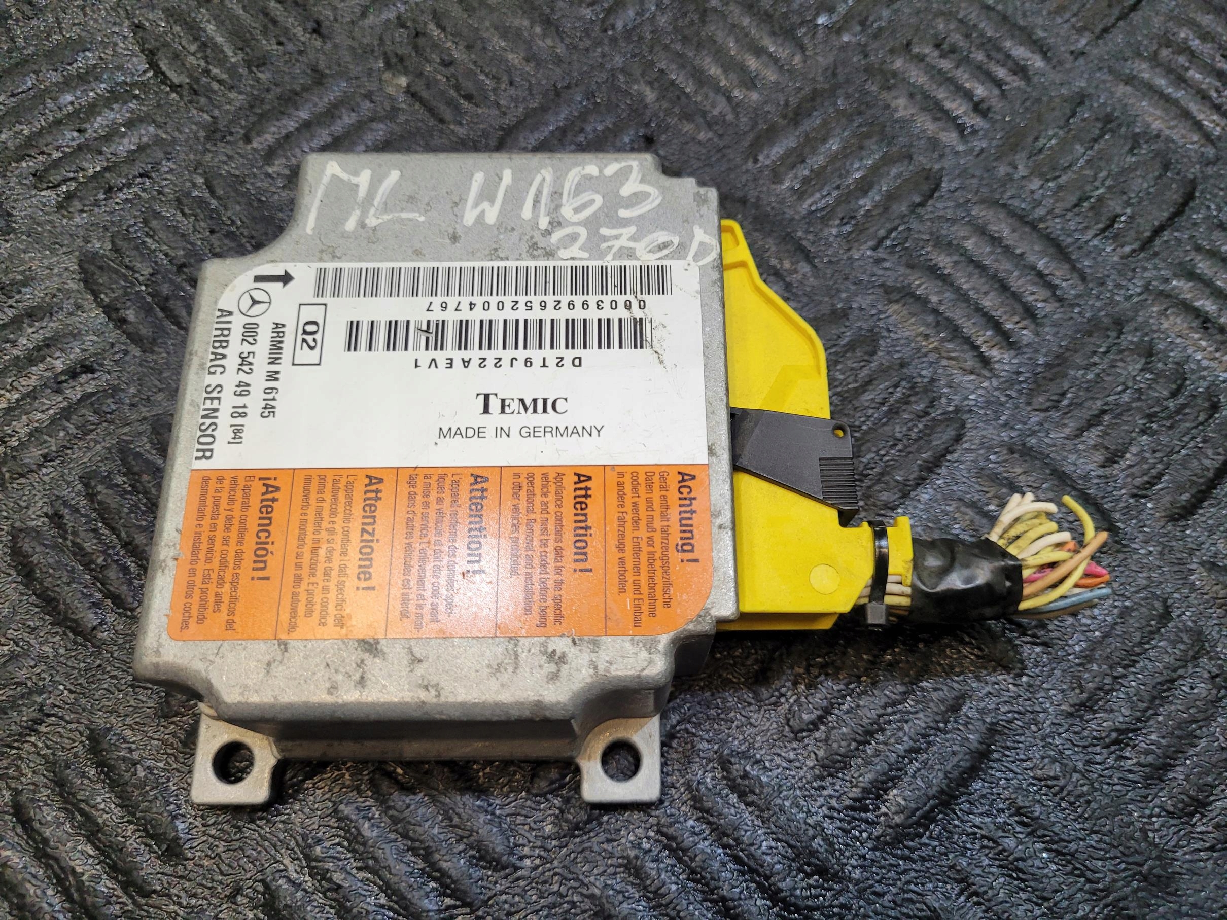 module control unit airbag 0025424918 MERCEDES ML W163