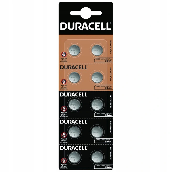 

10x Bateria Alkaliczna Duracell LR44 Więcej Mocy