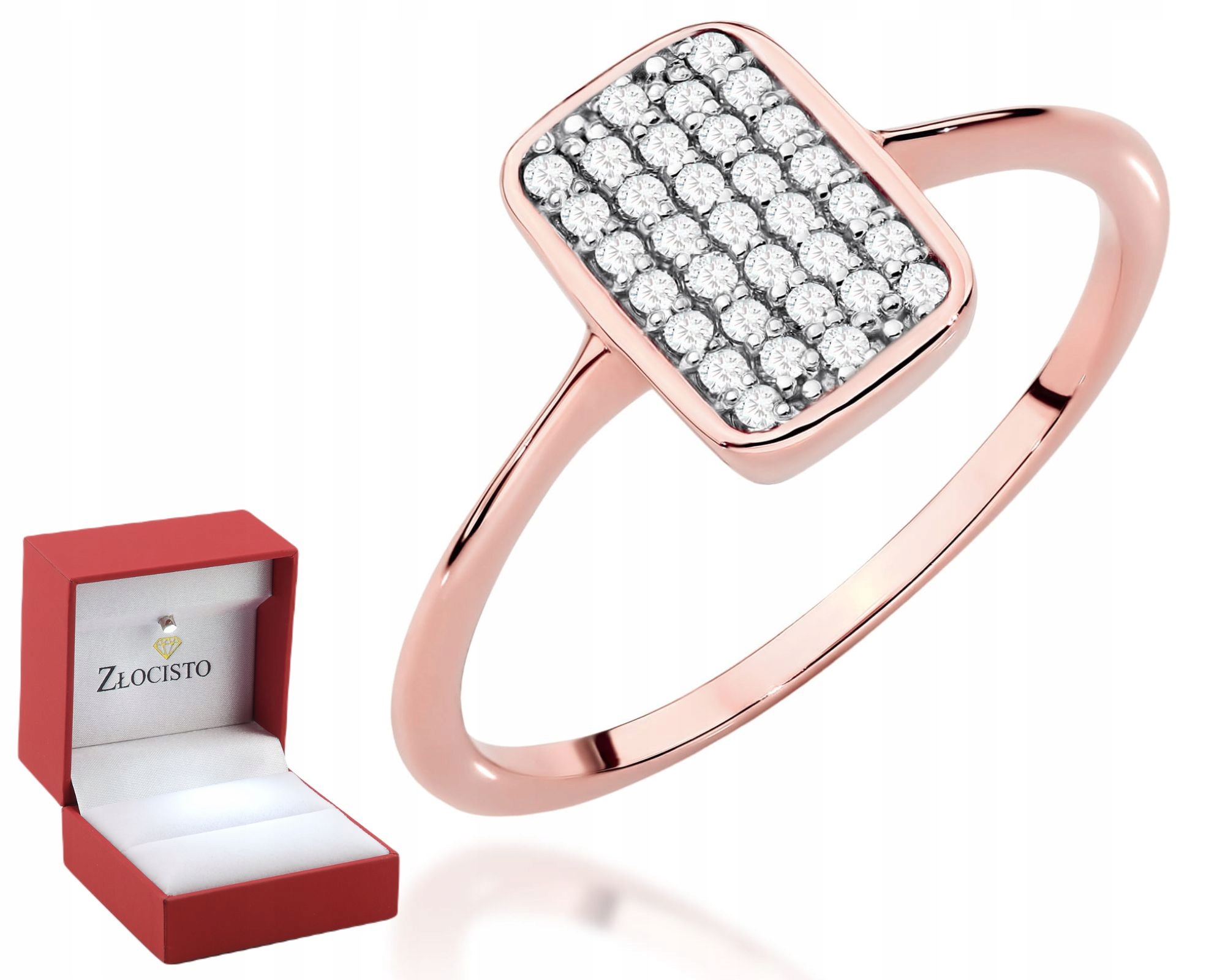 Zlatý Prstýnek Diamanty Růžové Zlato Gravírování Bonus 585 Dárek