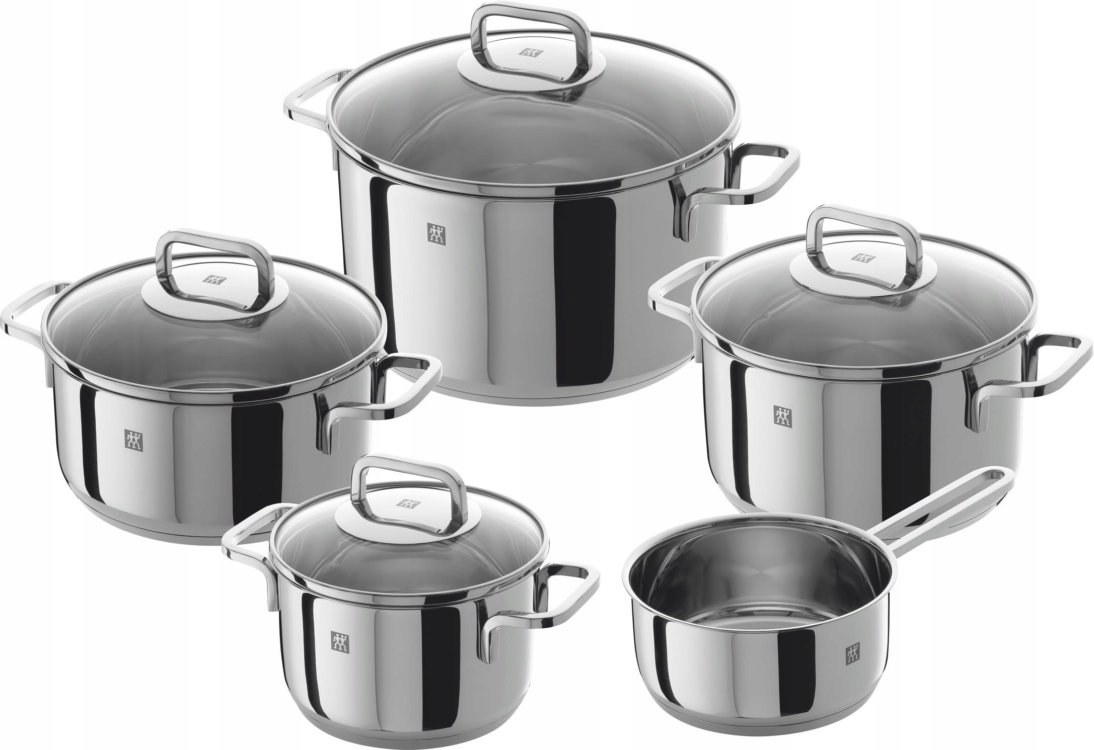 Zwilling súprava hrncov, 5-dielna, nehrdzavejúca oceľ, indukcia, Quadro