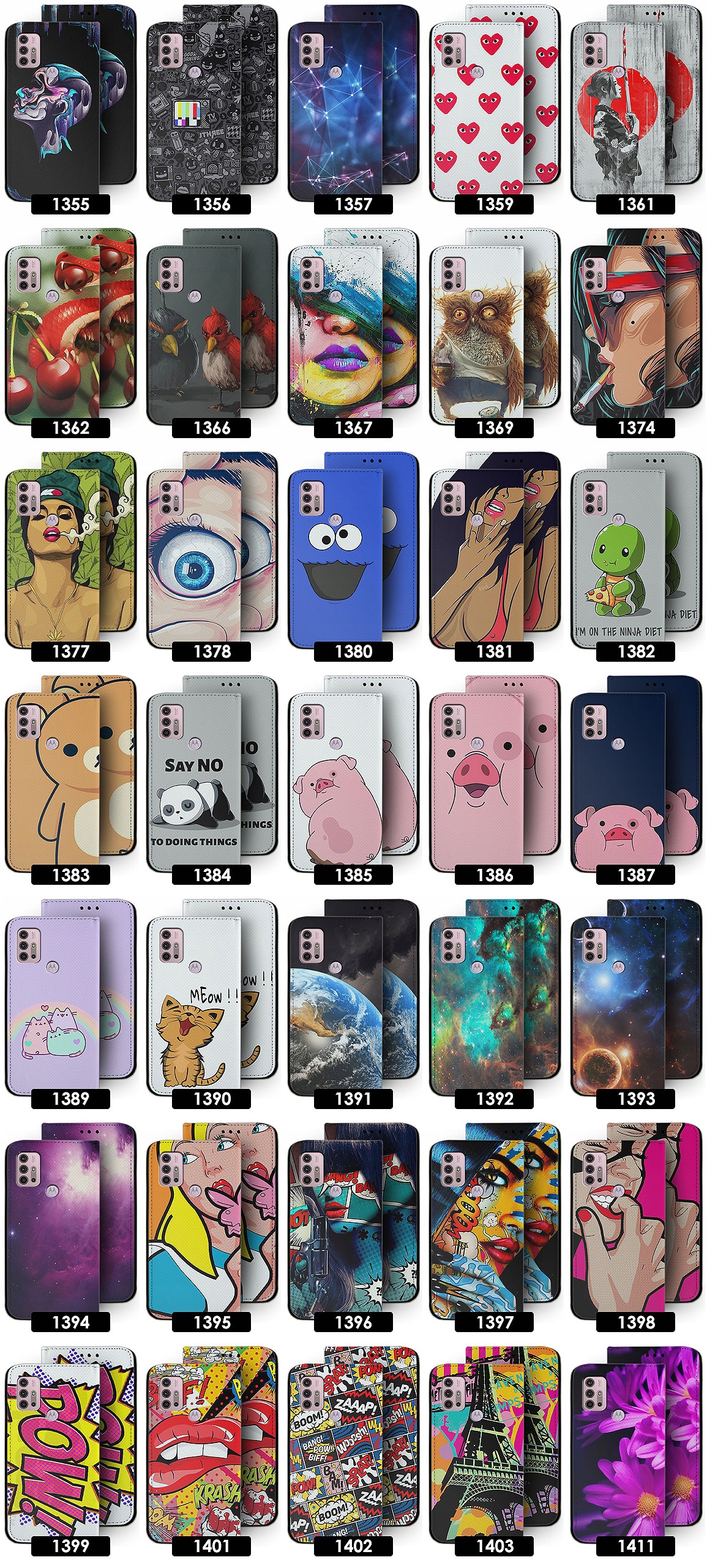 ETUI NAJŁADNIEJSZE DO MOTOROLA MOTO G10 G30 WZORY Kolekcja Portfel Książka Book