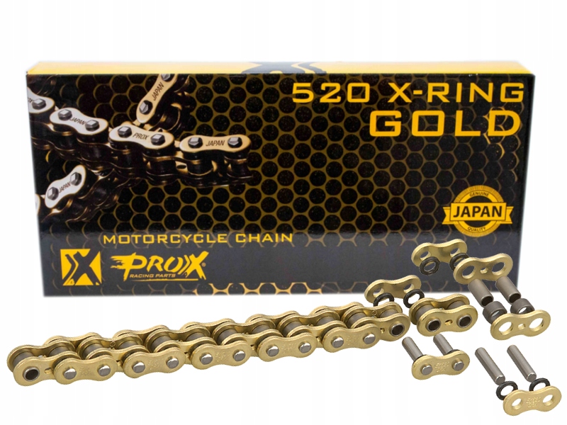 Prox Hnací Reťazec 520 X-ring Gold 120 Článkov Otvorený Spona 37,8 Kn