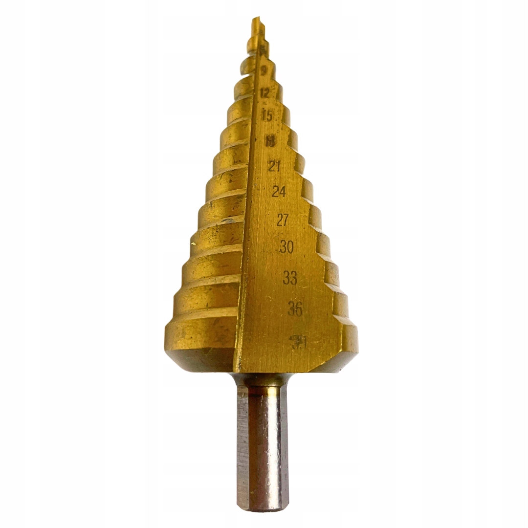 WIERTŁO STOŻKOWE STOPNIOWE DO METALU 4-39MM HSS TYTANOWANE STALI INOX Stan opakowania oryginalne