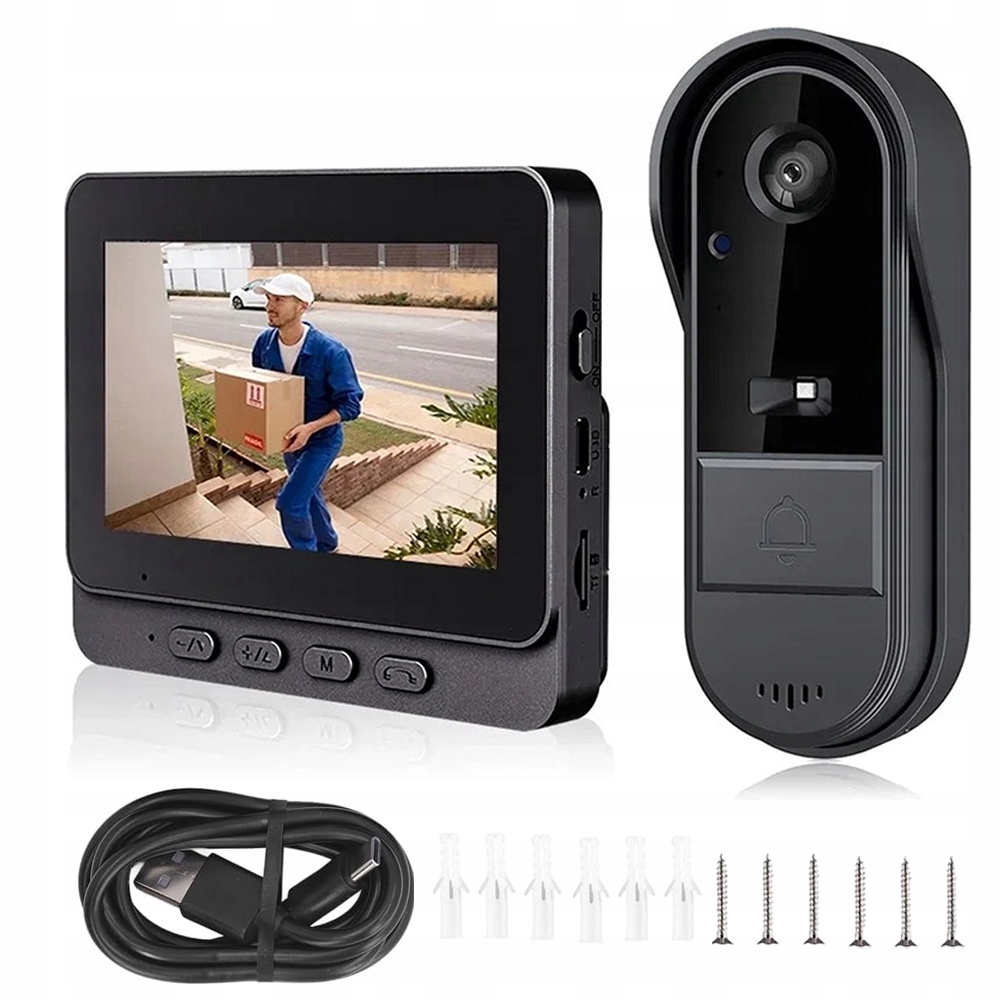 Sada Videodomofonu Bezdrátový Interkom Brána 4.3''