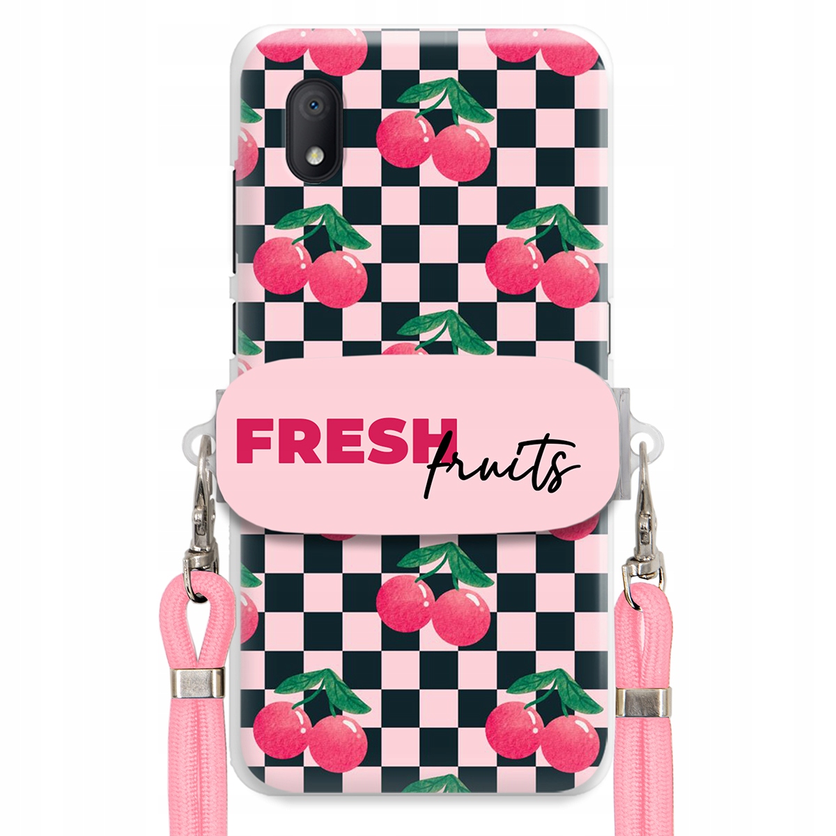 Puzdro pre Samsung A15 4G Crossbody vodítko držiak šachovnice Fresh Fruits