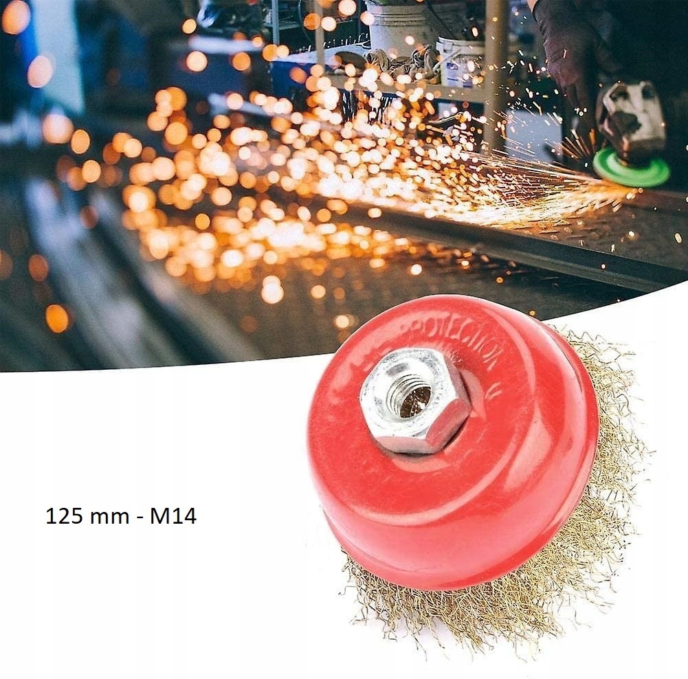 SZCZOTKA DRUCIANA 125mm M14 DRUT MOSIĄDZOWANY Marka TurboTools