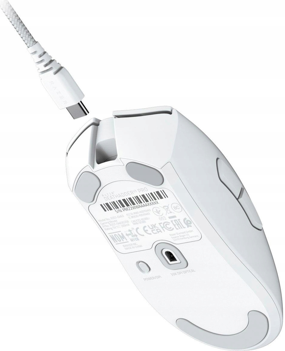 RAZER Mysz Gamingowa DeathAdder V3 Pro, White Edition, Ergonomic Bezprzewodowa — 18
