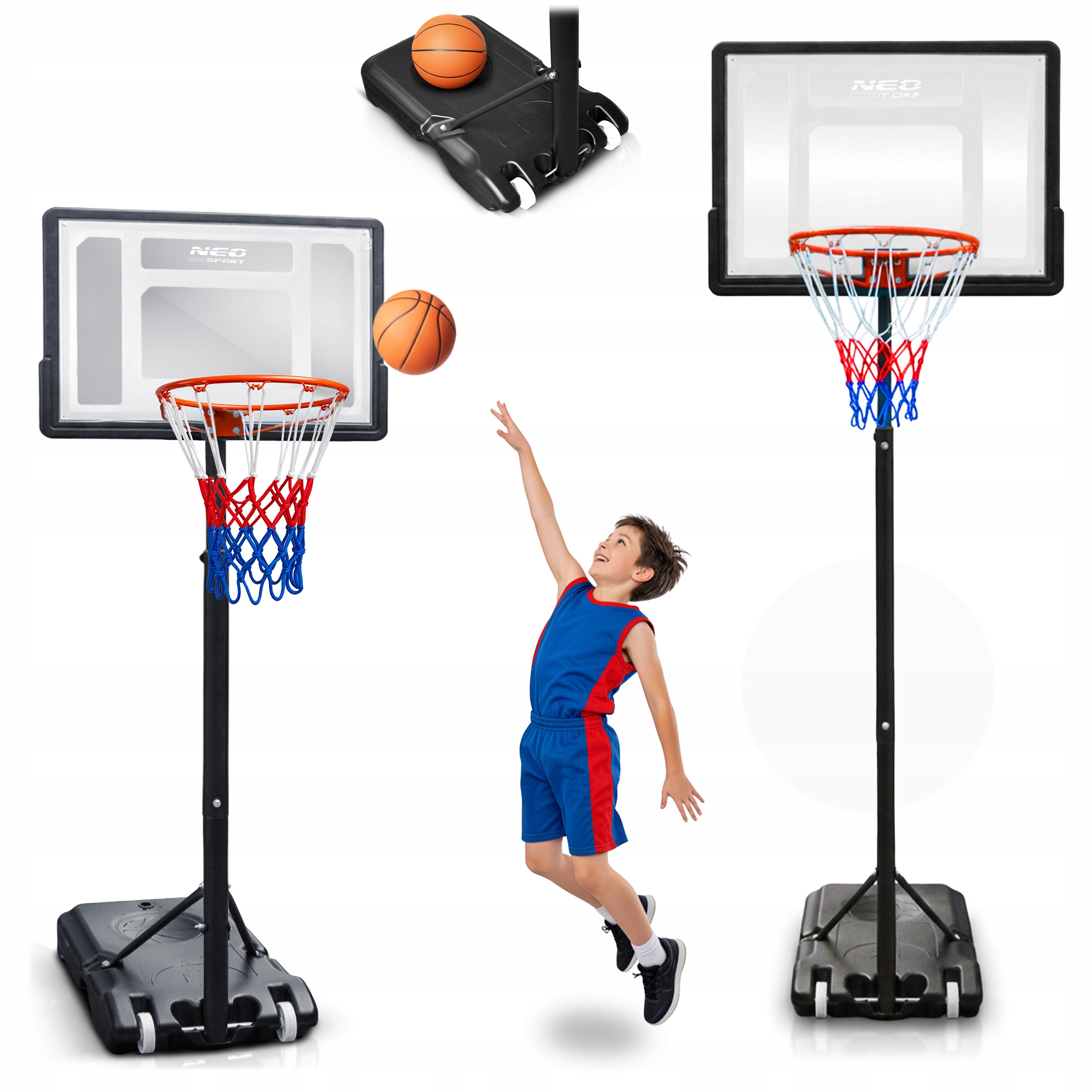 Kosz Do Koszykówki 150-210cm Regulowany Duży Stabilny Wolnostojący