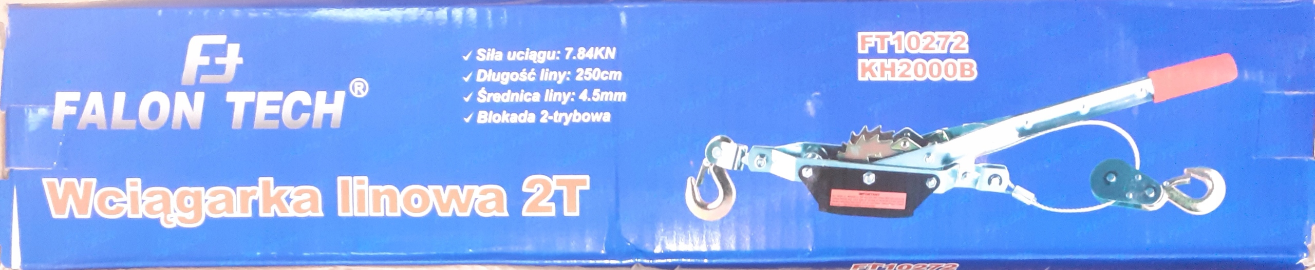 WYCIĄGARKA RĘCZNA WCIĄGARKA LINOWA 4000KG 4T HAKI Marka Falon-Tech
