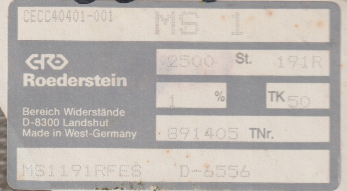 [100szt] 191R 1% 50ppm rezystor Smd minimelf MS1 Roederstein low noise