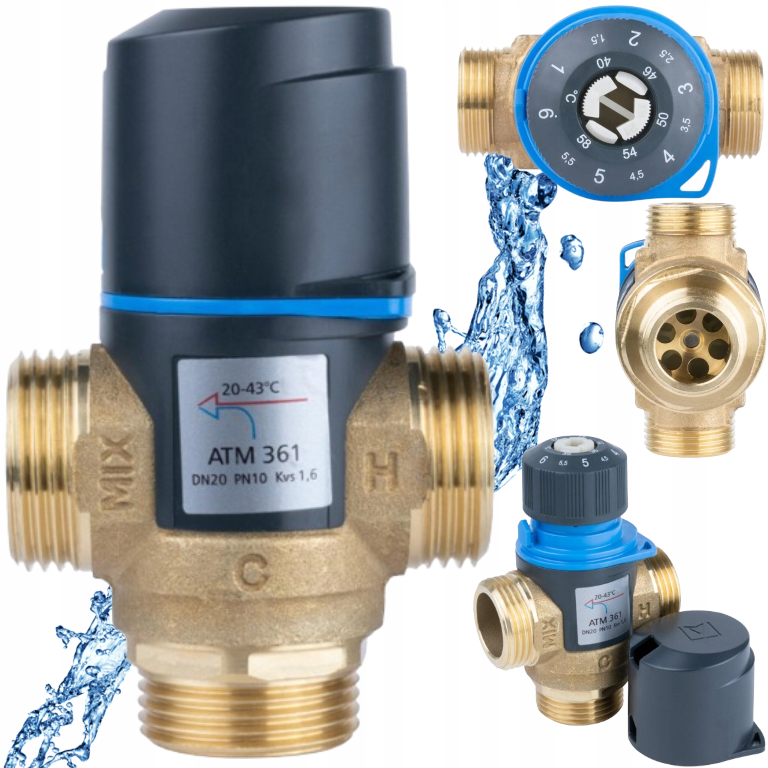 Mosadzný Termostatický Ventil Atm 361 1" 20-43°C Afriso