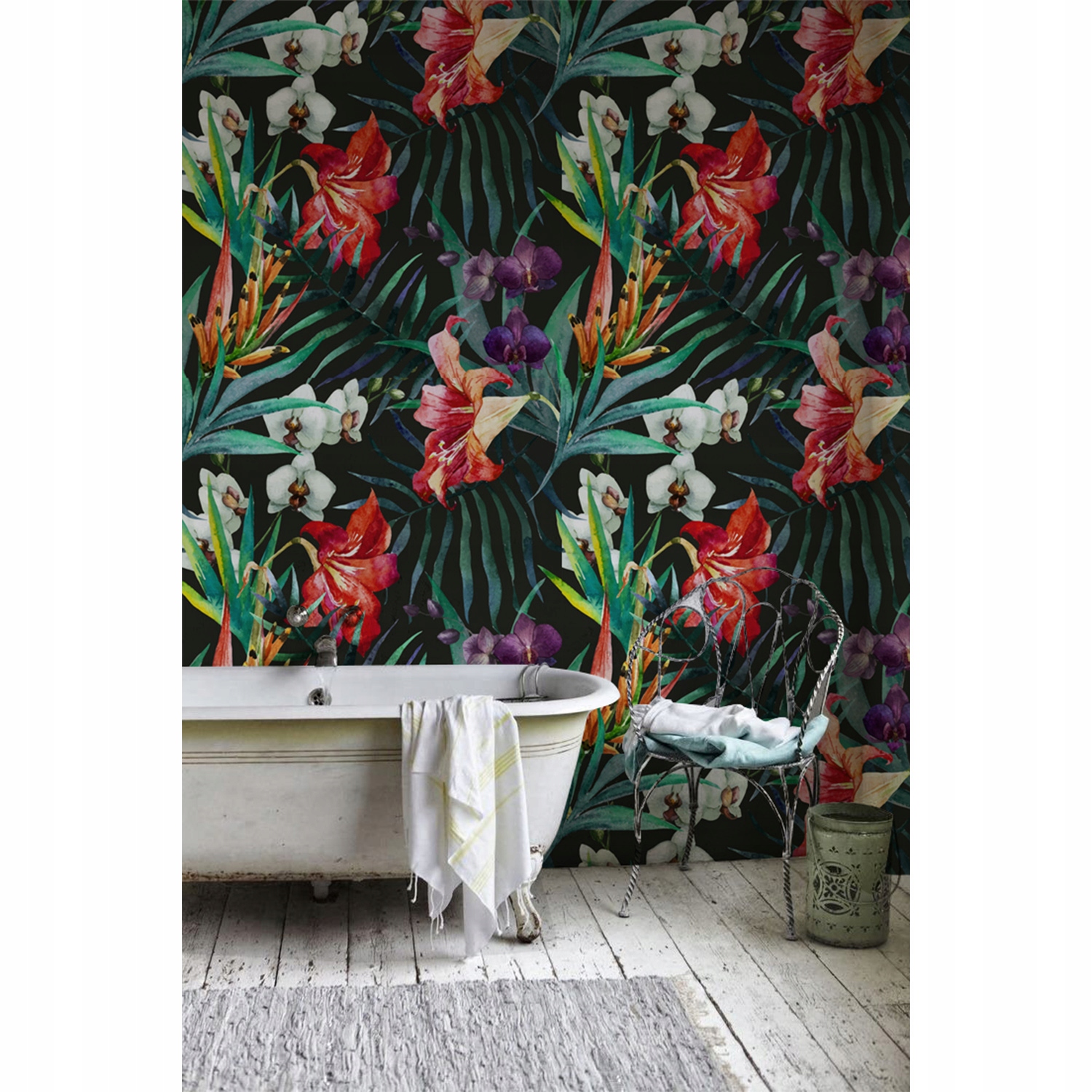 

Tapeta ścienna Kwiaty amazonki akwarela 250x104 cm