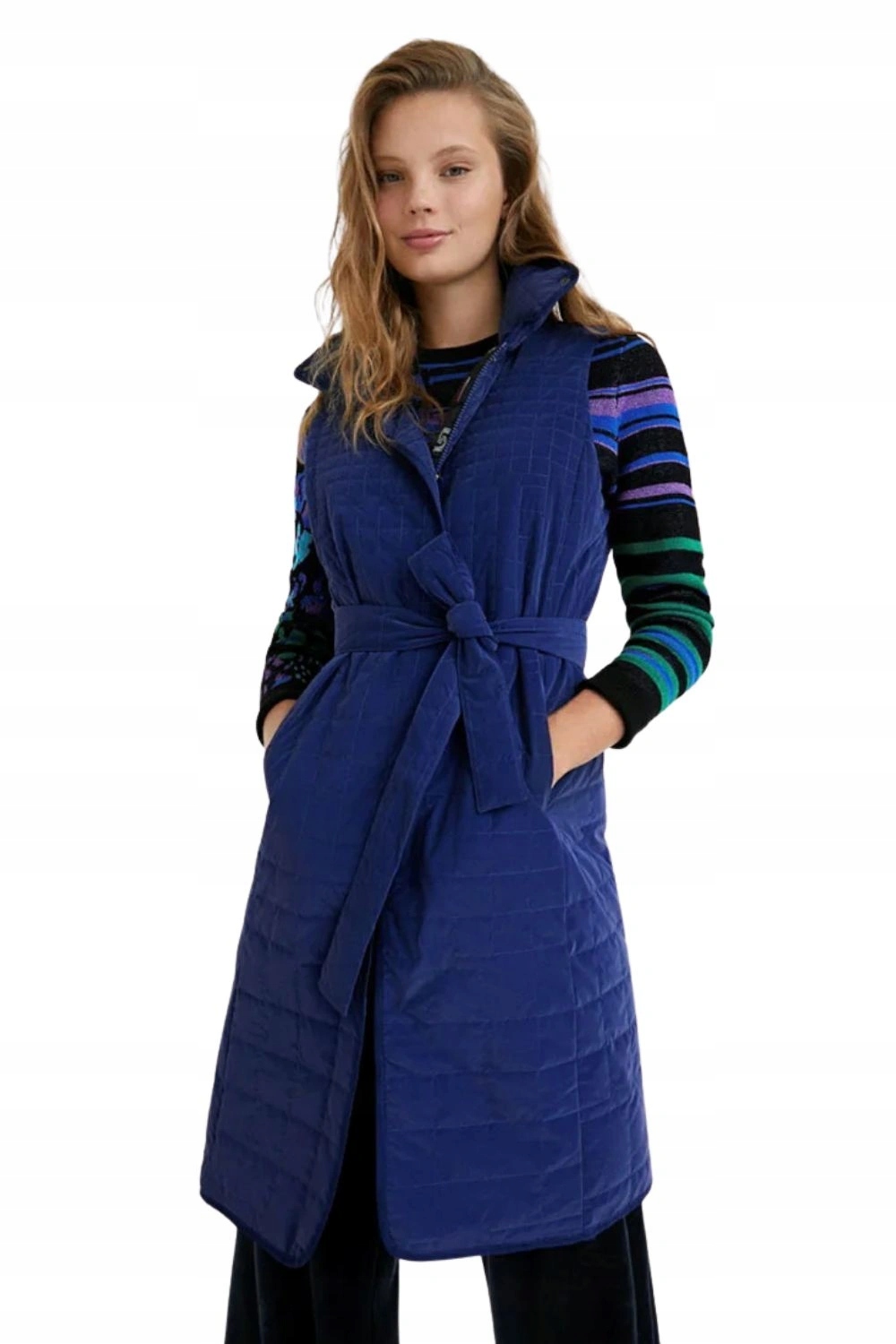 Vesta vesta Desigual, zateplená, tmavě modrá, dlouhá, vel. S