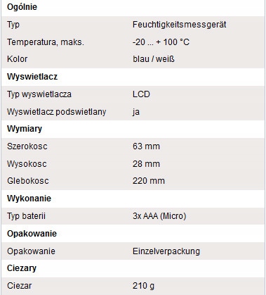 Termohigrometr z punktem rosy PeakTech 5039 Marka PeakTech