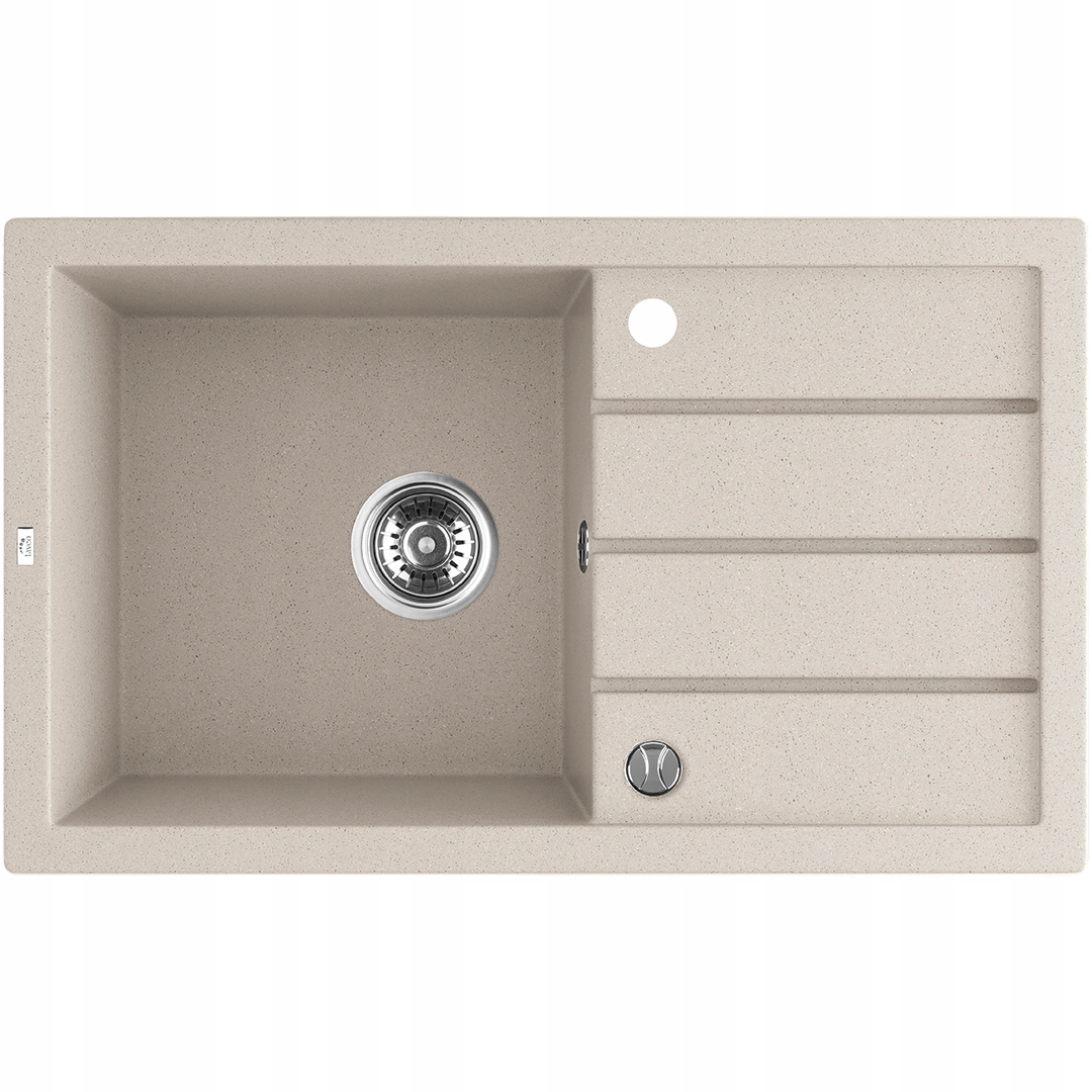 Dřez Třináctka 1-komorový s odkapávačem, béžový, 48x79 cm