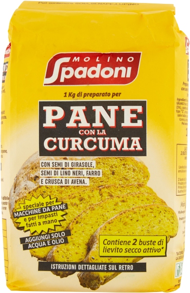 Levně 4X Chlebová směs s kurkumou Farina Preparato 1kg Spadoni