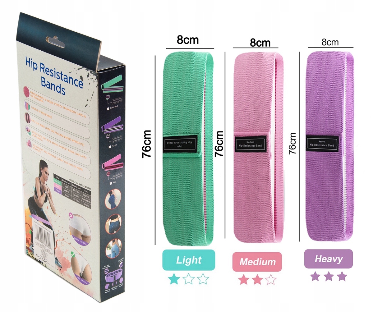 GUMY OPOROWE TAŚMY MATERIAŁOWE DO ĆWICZEŃ FITNES Model MATERIAL3