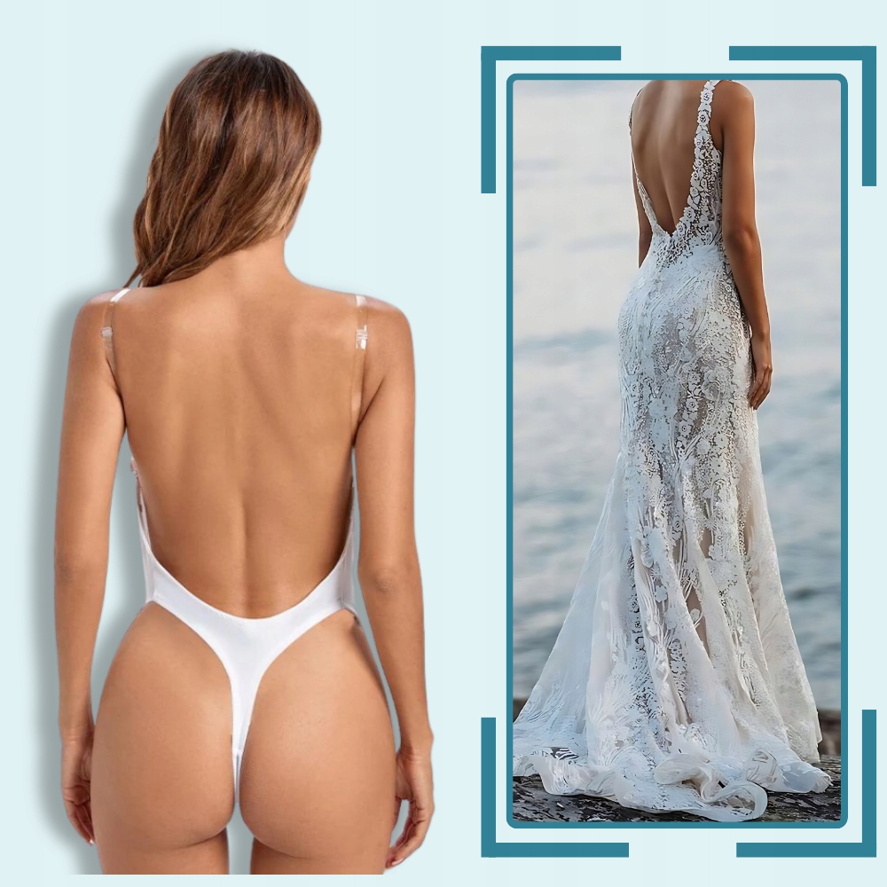 DAMSKIE BODY SUKNI BIUSTONOSZ STRINGI WYSZCZUPLAJĄCE BEZ PLECÓW BIAŁY XL Marka inna