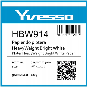 Papier Yvesso Heavyweight Brightwhite 914X40m 120g