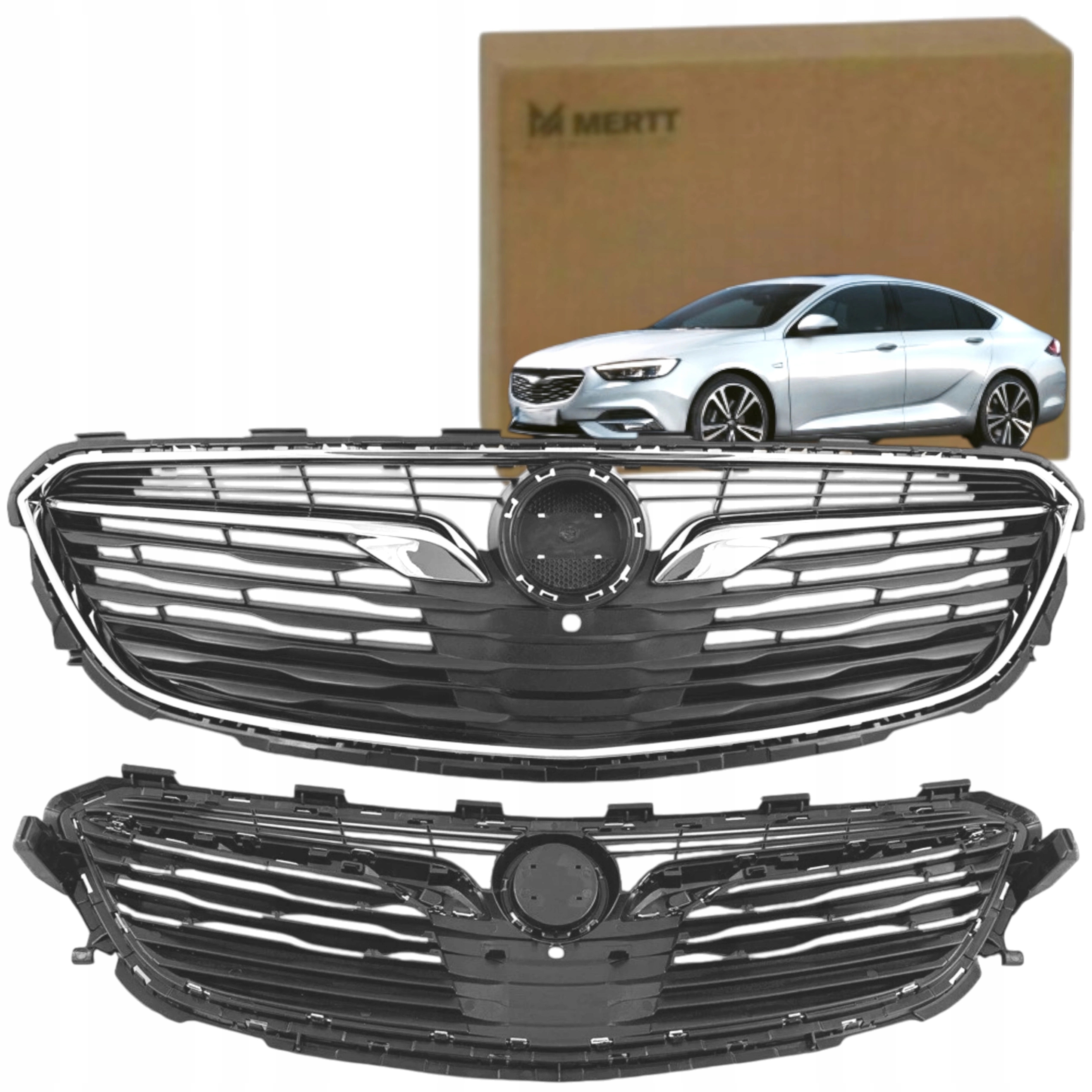 Opel Insignia B 2017-2019 Gril Přední Atrapa S Lištami Chromová Podložka